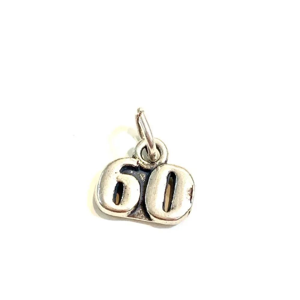 .925 Sixty Age Sterling Silver Jewelry Charm #birthday